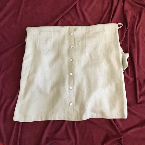 Sage Green Nordstrom Linen Button Front Dress 14 - Picture 6 of 6